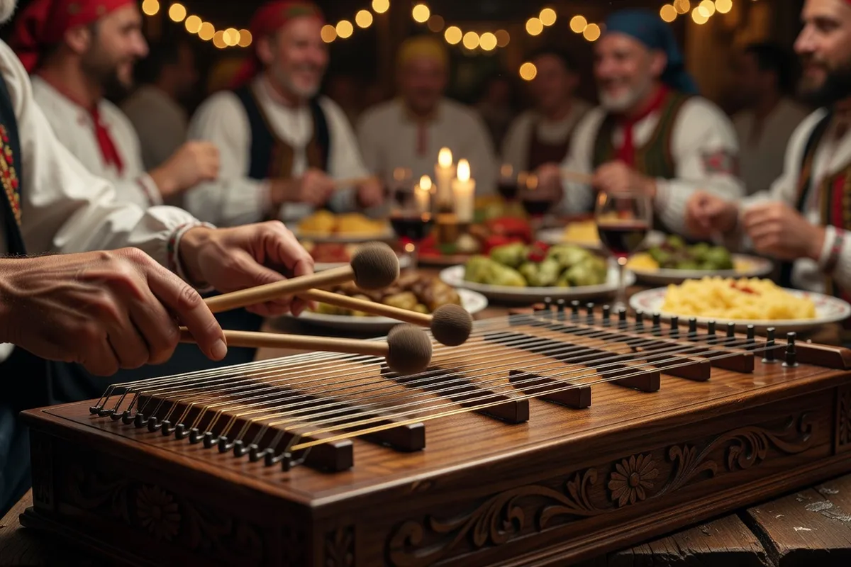 Chanteuse interprétant une doina moldave lors d’une veillée traditionnelle
