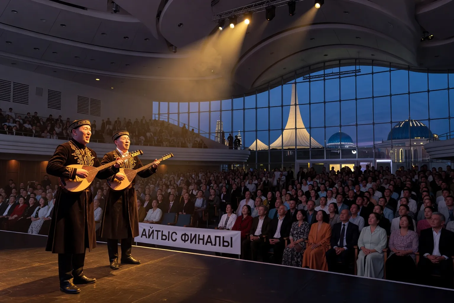 Salle de concert à Astana lors d'une finale aitys retransmise