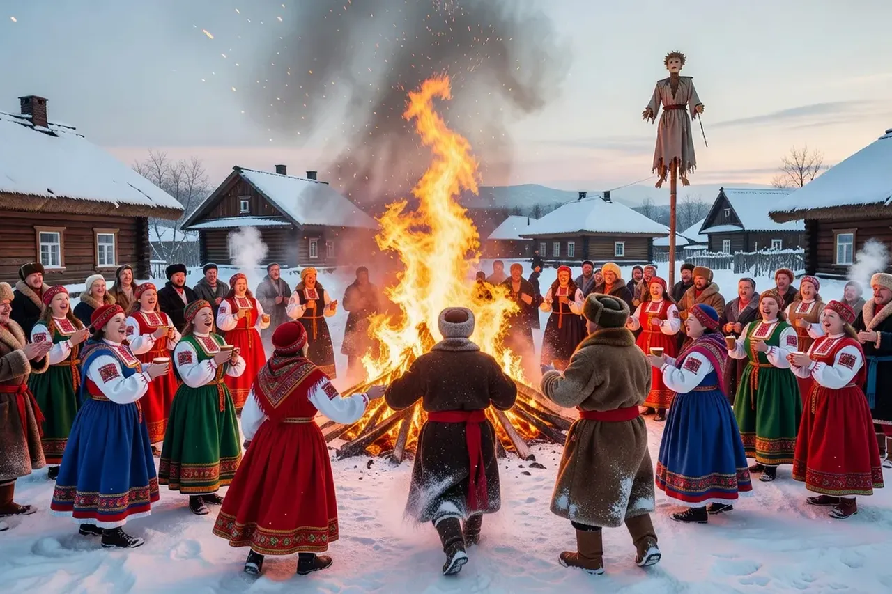 Danses en cercle autour d'un feu de joie lors d'Ivan Kupala dans un village de Russie centrale, nuit d'été