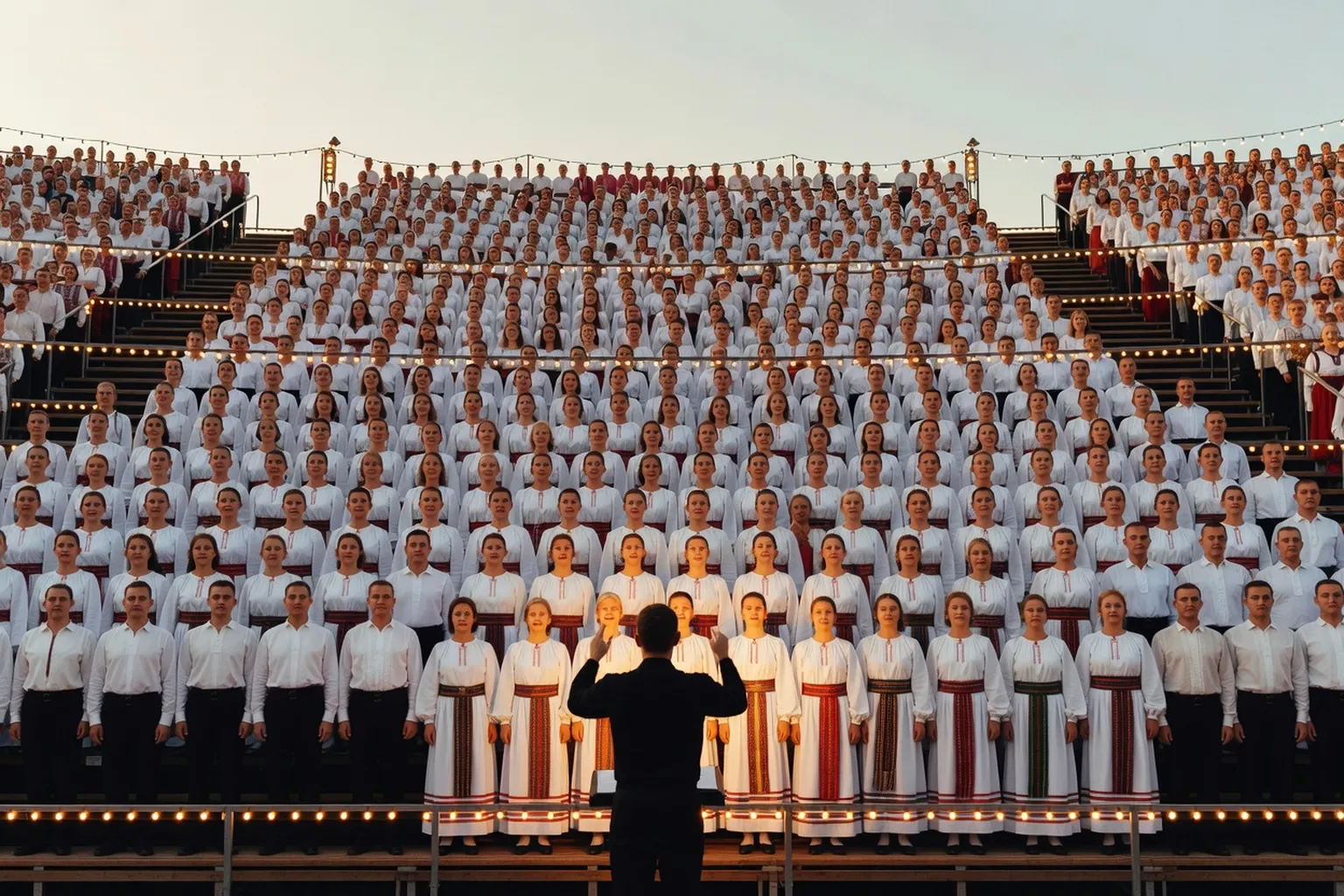 Chœur letton lors de la Fête du chant à Riga